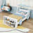 Twin Wood Car Bed with Storage Shelves and Fun Racecar Design-69181716