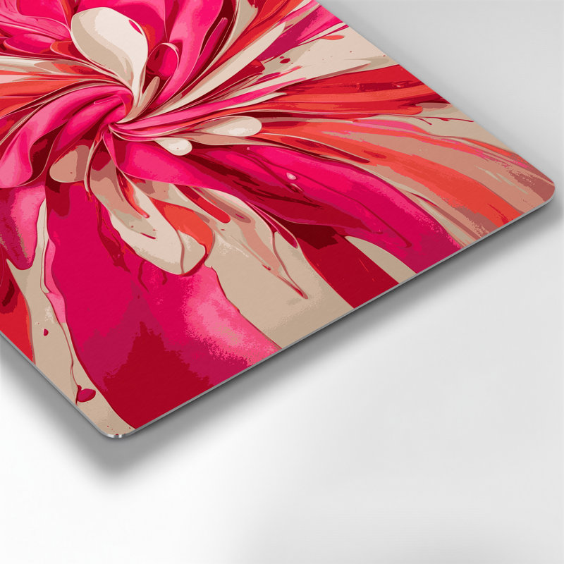 Aquarelle abstraite 20, art mural en métal rose, H 12 po x l 18 po