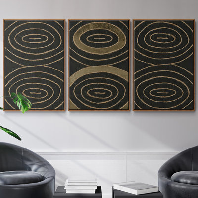 «Link in I» - Ensemble de 3 cadres flottants sur toile