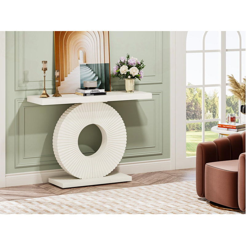 Console moderne 40 po avec base géométrique