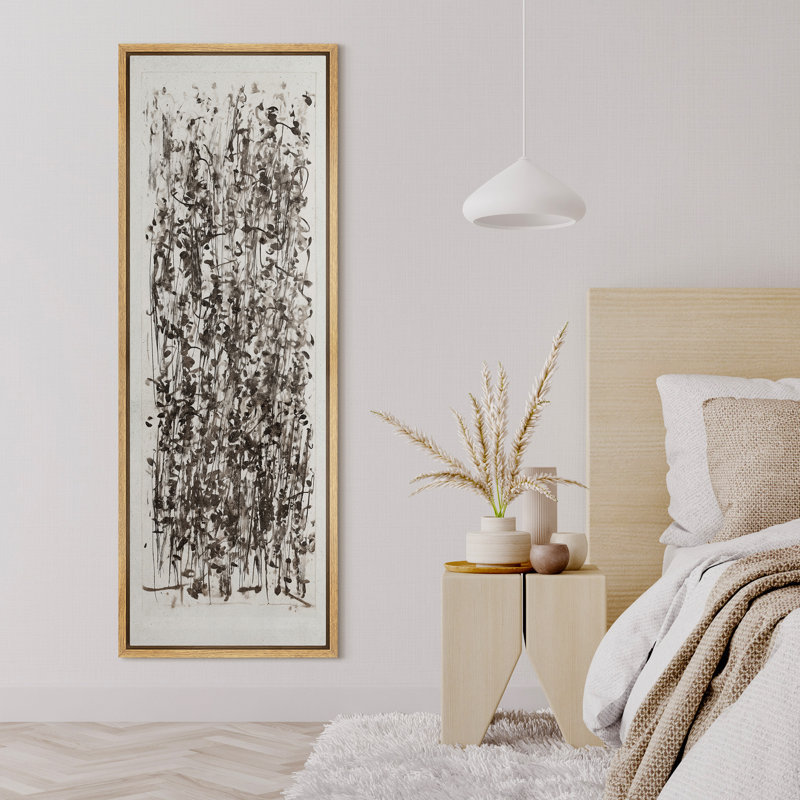 «Expressive Black Ink Botanical Composition», reproduction d'art encadrée sur toile encadrée, Naturel