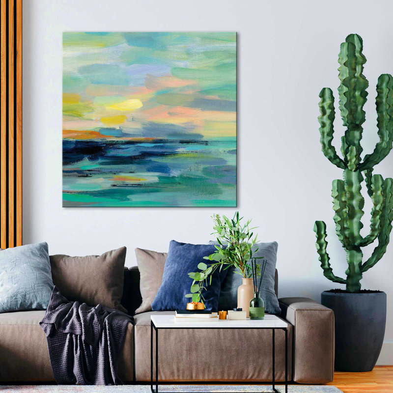 Pacific Beach II - peinture, Toile tendue, H 24 po x l 24 po x P 1,5 po