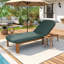 Chaise longue d'extérieur en bois d'acacia avec dossier réglable et coussins