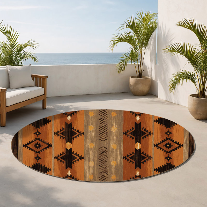 Tapis intérieur et extérieur Terra, Rond 5 pi
