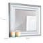 Miroir de commode Gala, bordure en cristal intégrée avec DEL, gris 40 x 44