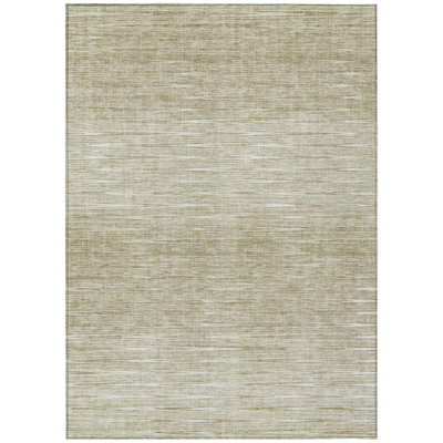 Tapis extérieur lavable abstrait kaki et beige 9 pi x 12 pi