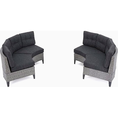 Shimaya 40.5" Wide Outdoor U-Shaped Patio Sectional with Cushions,Pema Outdoor Patio Sofa Set (Set of 4,without table) 