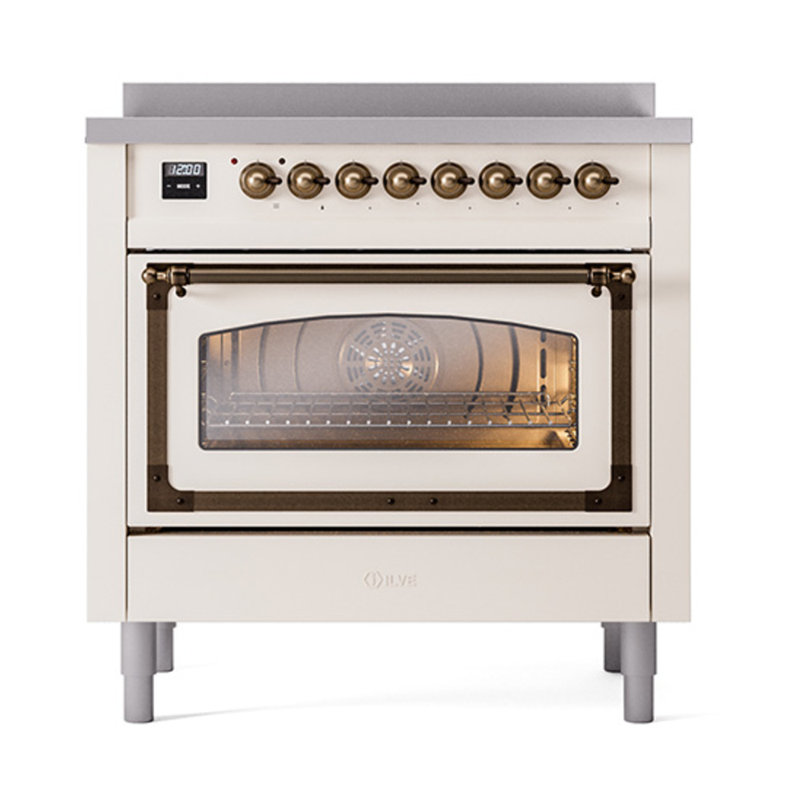 ILVE Nostalgie II Noblesse 36 in Induction Range, Antique White/Bronze