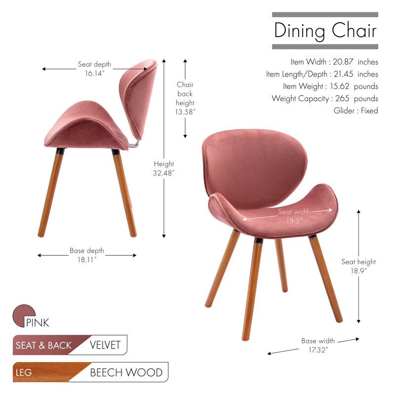 Chaise d'appoint Beeman, Rose