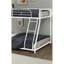 Lit simple superposé simple au-dessus d'un lit double en métal avec grâce contemporaine, couleur blanche, angle, élégance simple, finition, largeur de 56,5 pouces