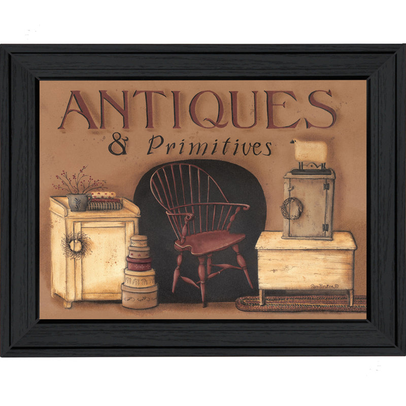 Antiques and Primitives Black Framed Canvas Wall Art