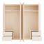 Rydar Modern minimalistic wardrobe with 4 doors and 4 drawers, push-to-open, engineered wood, beige, 223.9 cm W x 214.3 cm H x 60 cm D