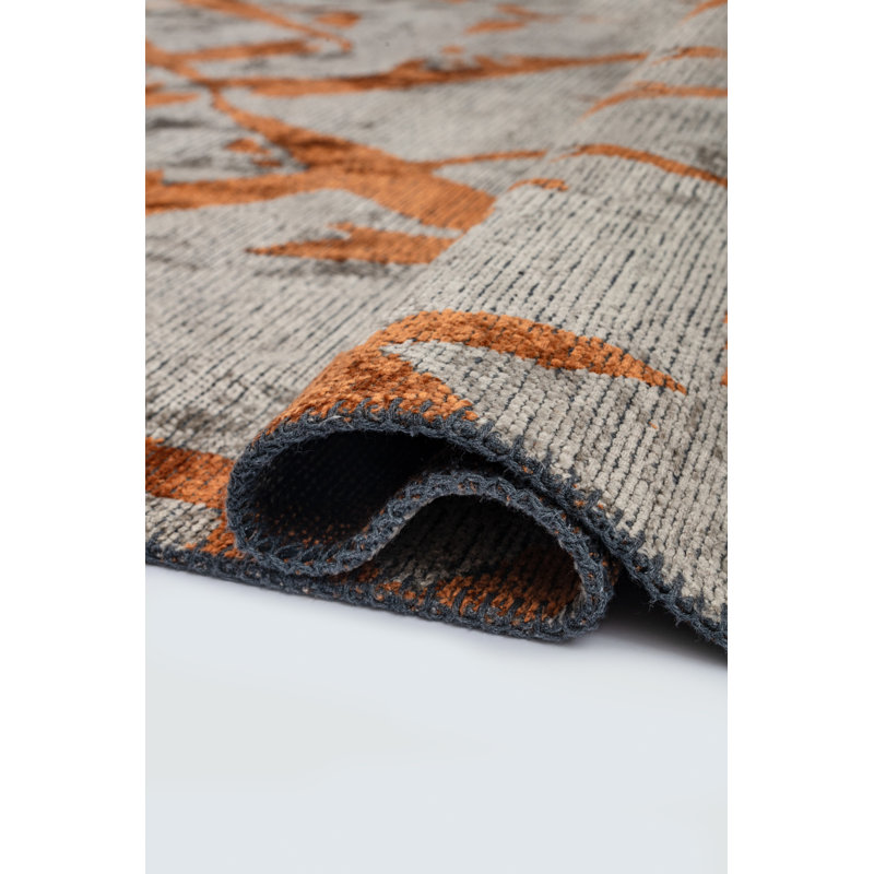 Tapis orange / gris Rapture, Rectangle 7 pi 10 po x 11 pi 2 po