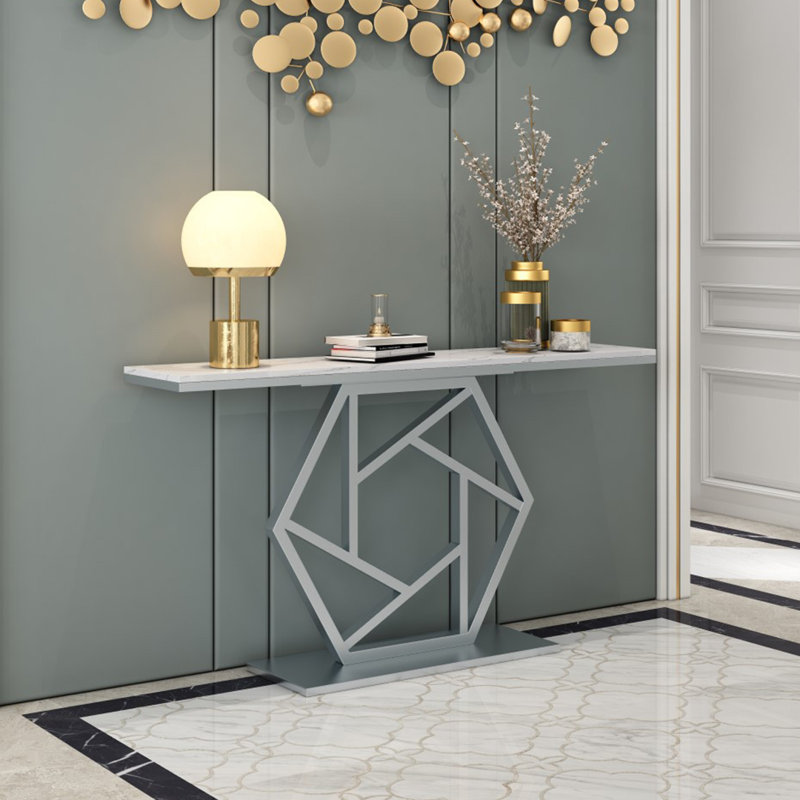 Morris, Blanc / Blanc, H 31,5 po x l 59 po x P 11,8 po, Argent argent