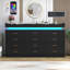 Commode 12 tiroirs l 70,08 po avec station de charge et bande lumineuse DEL-287352807