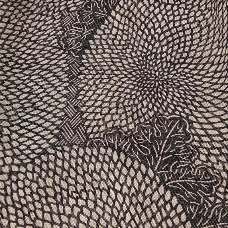 Tapis à motifs gris, Carré 3 pi