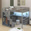 Lit mezzanine avec deux commodes, bureau et bande lumineuse-1366399117-1366399119