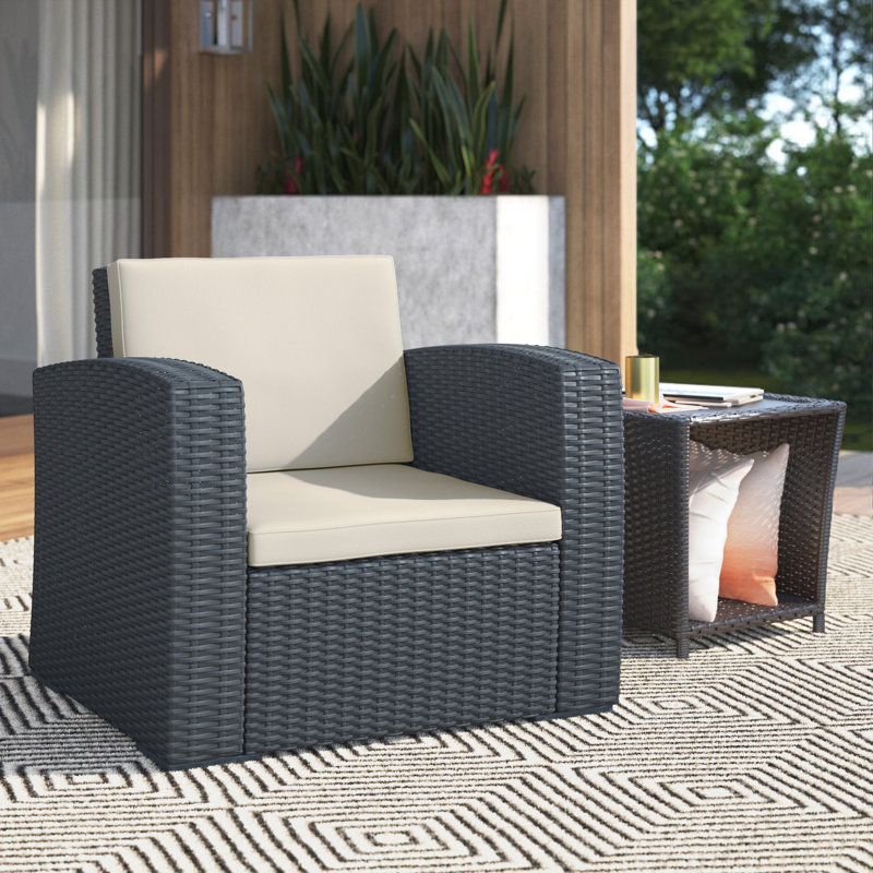 Mcchesney Outdoor Lounge Chair , Sunbrella® Cushions Included, Dark Gray