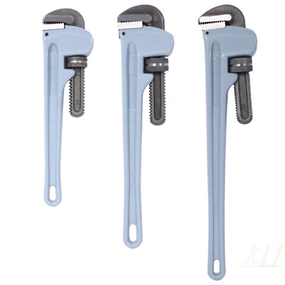 3PCS Aluminium Pipe Wrench Adjustable Jaw Plumbing Pipe Wrench (14" 18" 24" inch) Pipe Wrench Set