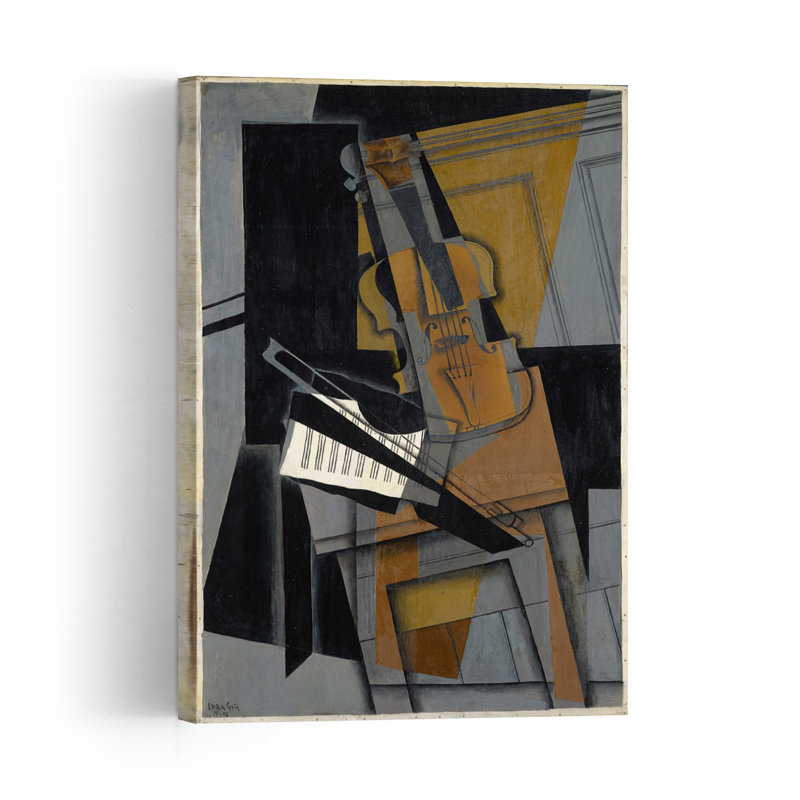 Le violon, 1916 - Estampe d'art mural contemporain abstrait, H 36 po x l 24 po