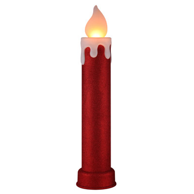 Outdoor 36 in. Glittery Blow Mold Candle - Red