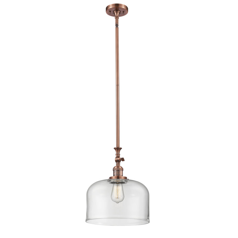 Hiers 1 - Light Single Pendant, Antique Copper, Clear, No Bulb Included
