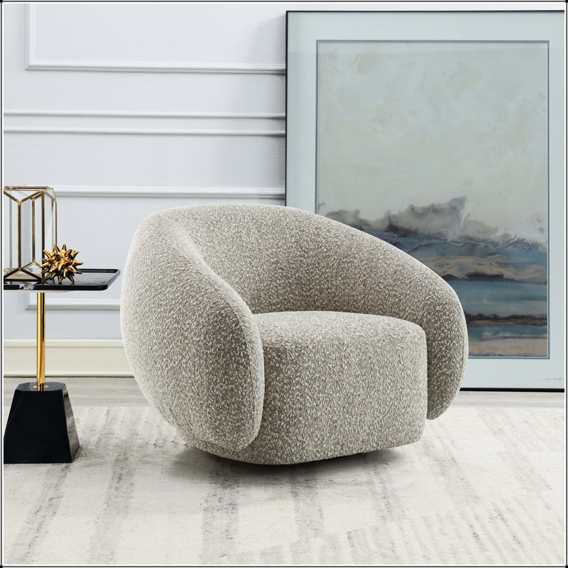 Chaise pivotante rembourrée avec mousse à haute densité - brun, Brown