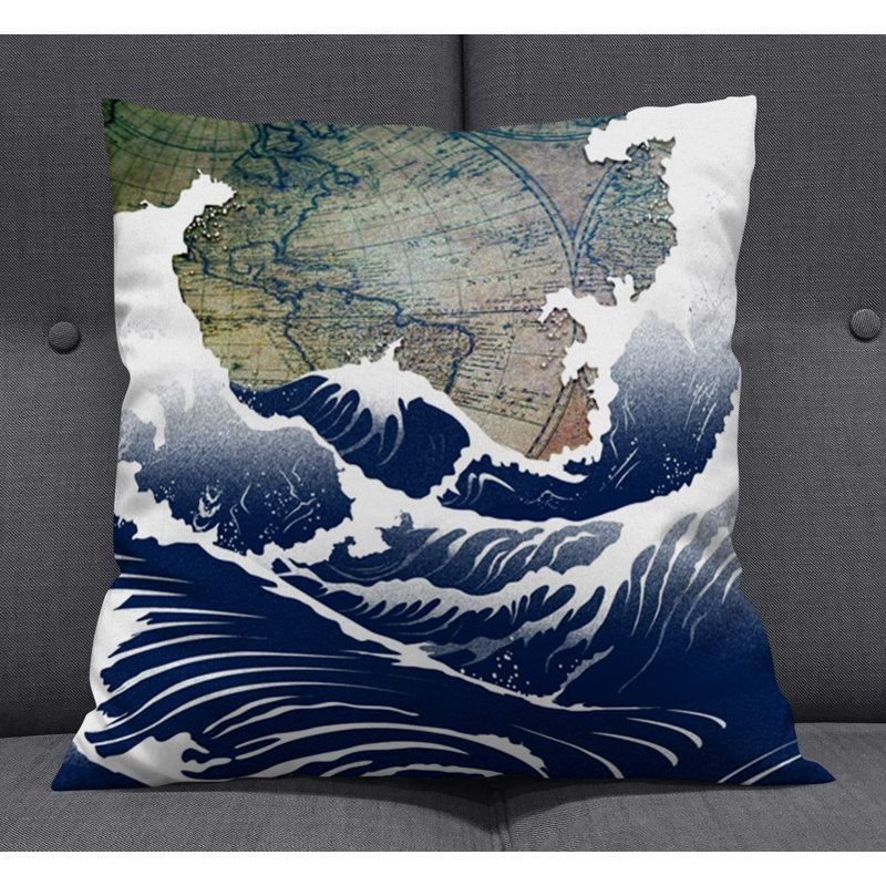 Throw Pillow With Insert, Blue 11, 18"H x 18"W