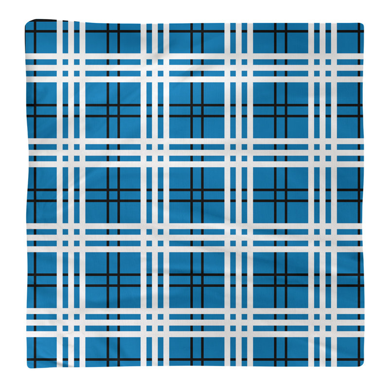 Plaid Square Napkin, Honolulu Blue/Black/White, Polyester, 10" x 10"