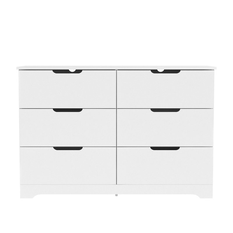 Aroob 6 Drawer Dresser 47.24'' W, Matte White