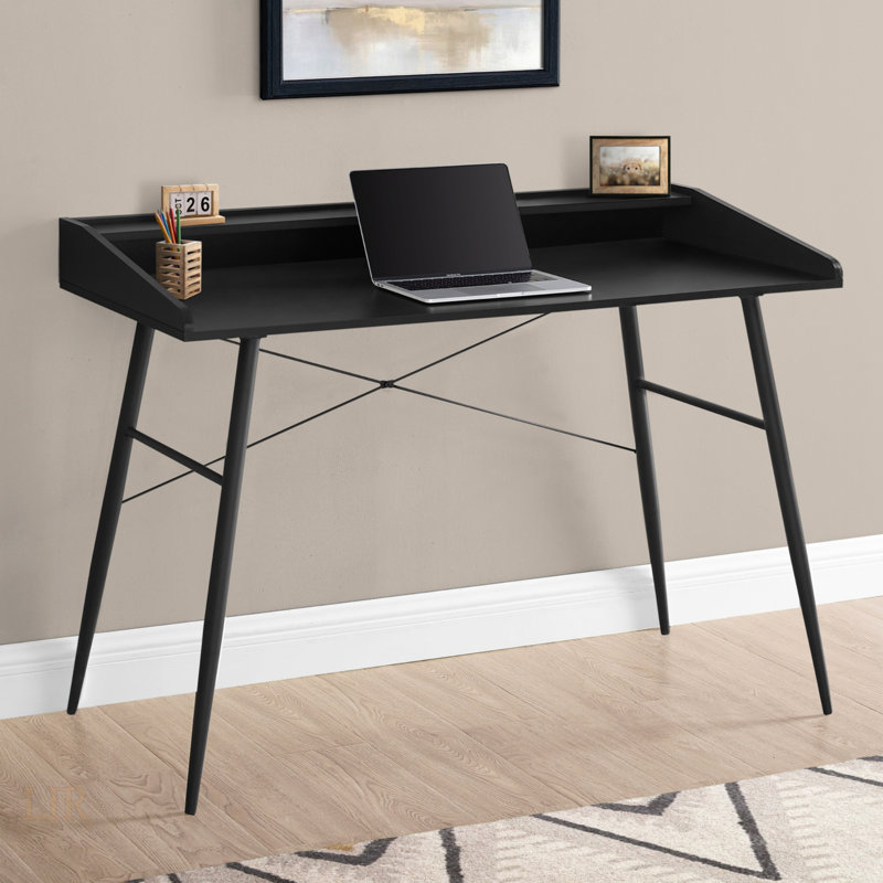 Bureau d'ordinateur, bureau personnel, ordinateur portable, tablettes de rangement, L 48 po, travail, stratifié, métal, contemporain, moderne