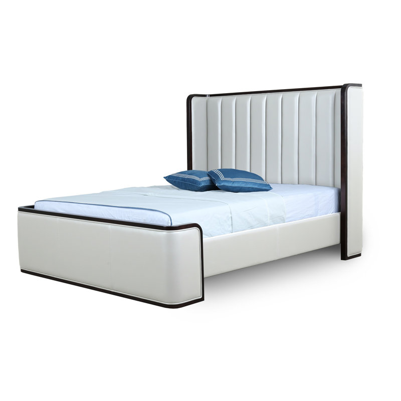 Lit plateforme tapissier Royaume, Crème, Grand