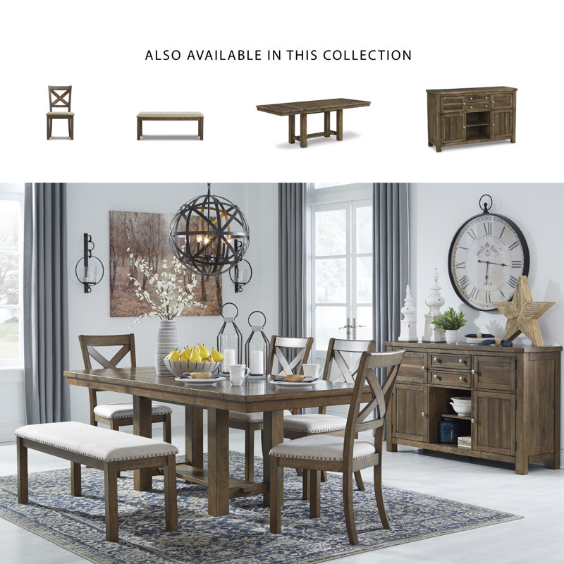 Hannalise Extendable Trestle Dining Table, 30'' H X 86'' W X 36'' D