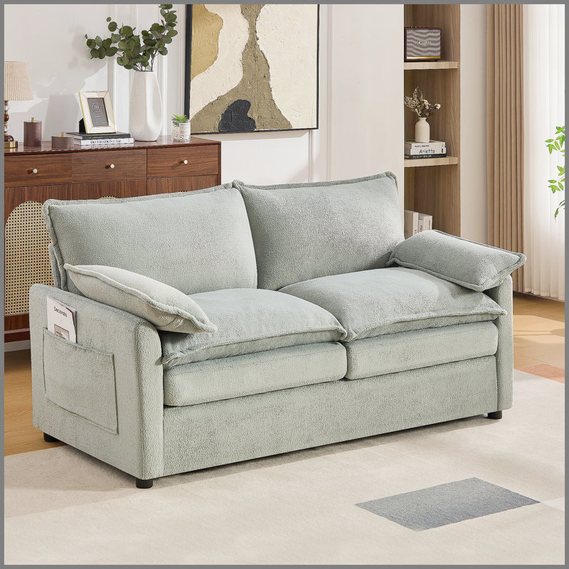 Canapé Modern, Gris, H 35,8 po x l 67,7 po x P 33,9 po