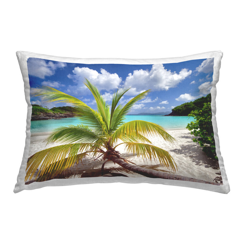 Motif de coussins décoratifs Palm Tree Across Beach