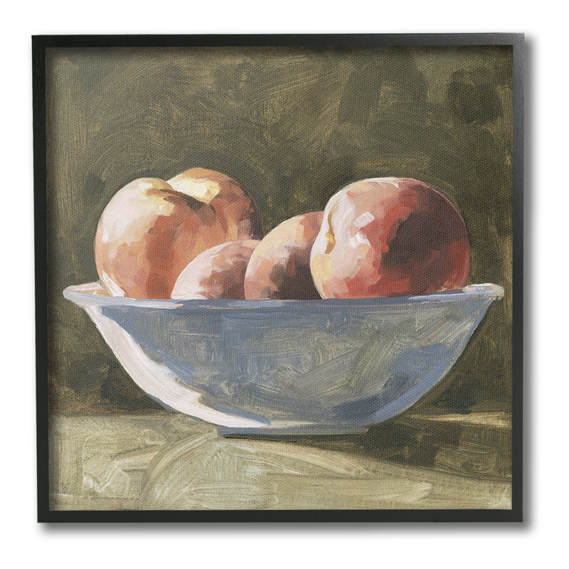 «Apples in Bowl Still Life», art de la giclée encadrée par Emma Caroline, Giclée encadrée noir minuit, H 17 po x l 17 po