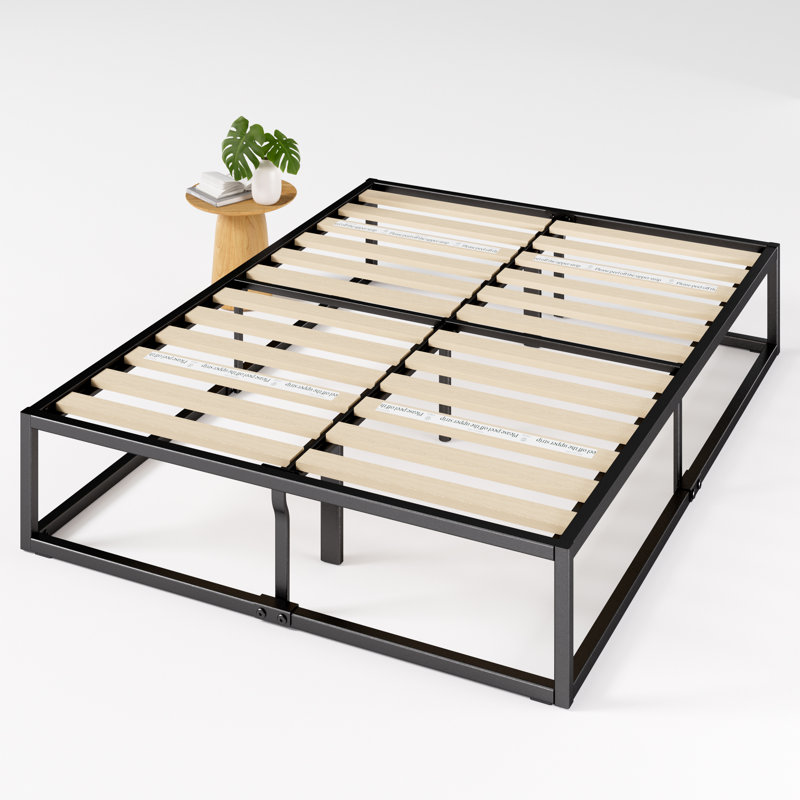 Dekker Metal Platform Bed with Wooden slat support 35cm/14in Height, Double (4'6)