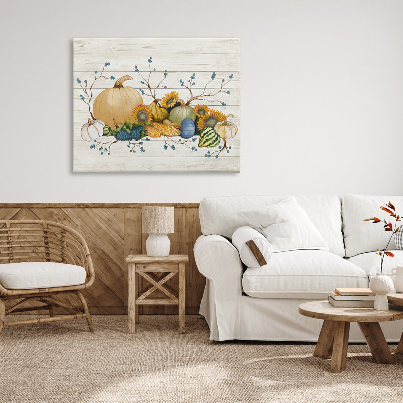 Rustic Abundant Harvest Legumes Fall, Toile tendue, H 36 po x l 48 po x P 1,5 po