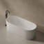 Baignoire de trempage autoportante cannelée à surface solide de 67 po x 29,5 po avec trop-plein et bonde escamotable pour salle de bain MonBlari-120904046