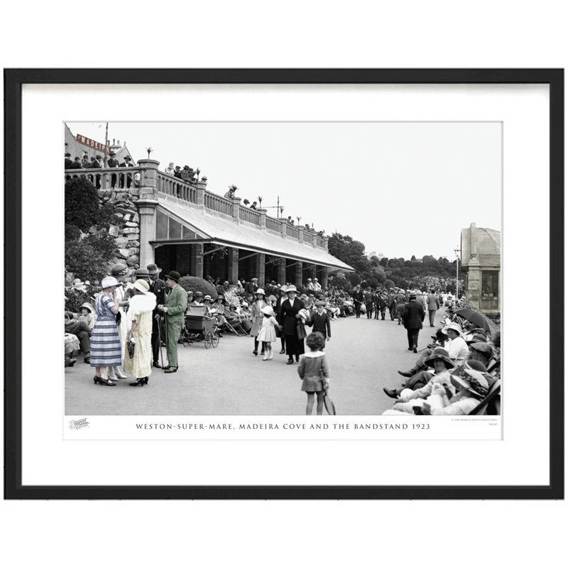 Weston-Super-Mare, Madeira Cove And The Bandstand 1923 - Single Picture Frame Print, 40cm H X 50cm W x 2cm D