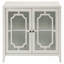 Console blanche avec 2 portes en verre et une conception en bois