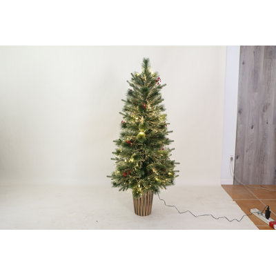Lighted Artificial Pine Christmas Tree