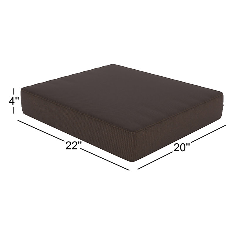 Sunbrella® Outdoor Ottoman Cushion, Canvas Navy Sunbrella® Canvas, 4" H x 22" W x 20" D