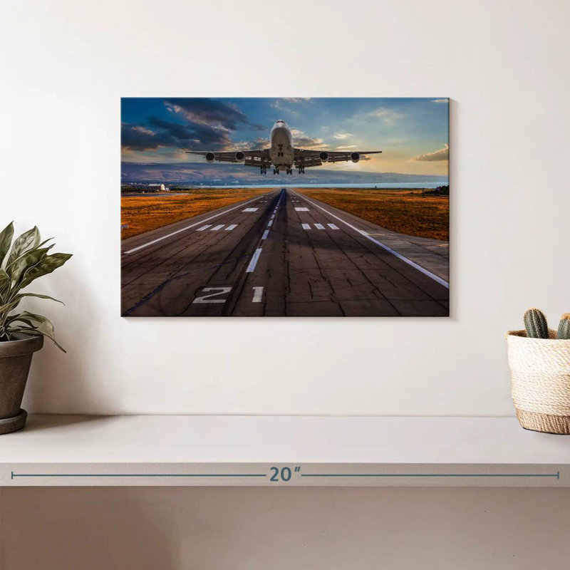 Décollage de l'avion Mehar, H 8 po x l 12 po
