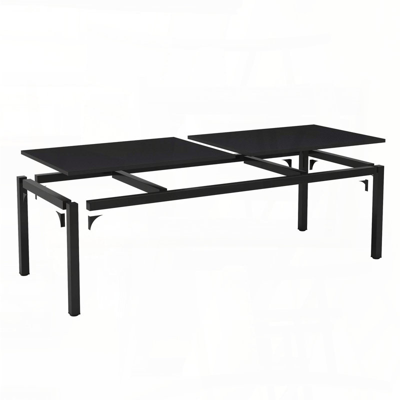 78'' Large Rectangular Dining Table for 6-8 – Black, Black Top/Black Base