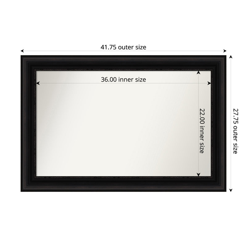 Miroir mural Senaiya, Rectangle, 27,75 po x 41,75 po