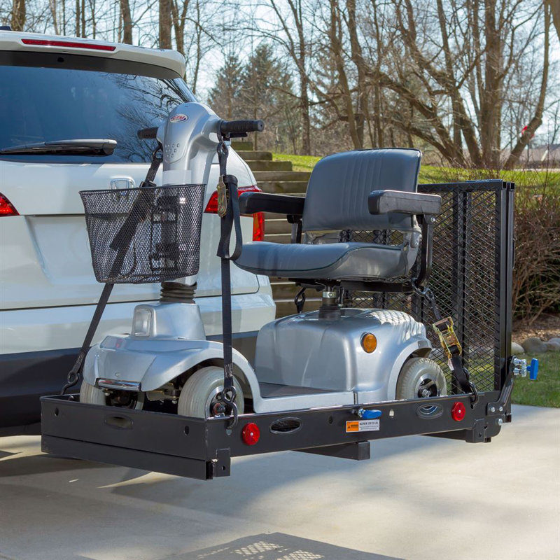 Silver Spring Folding Steel Scooter and Wheelchair Carrier with Ramp