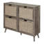 Étagère à chaussures gris foncé, 4 portes autoportantes, capacité de charge de 88 lb, d'ingénierie, compartimentage double couche, barre horizontale pour vestibule stable, gris, rangement, bar, rehaussé