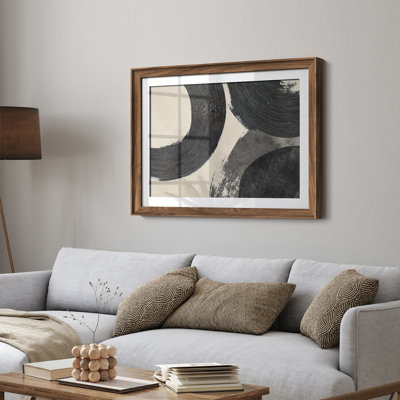 Art mural encadré audacieux noir abstrait minimaliste moderne 26 po x 36 po
