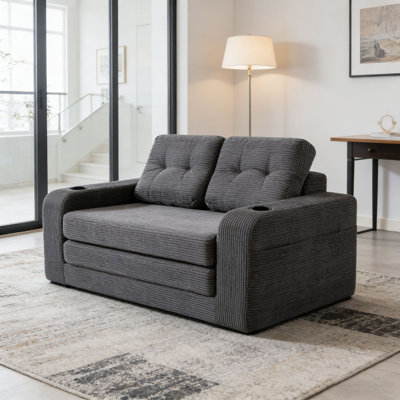 Canapé-lit convertible, canapé-lit double extensible, canapé-lit convertible 2 en 1, canapé-lit escamotable avec coussins pour le salon de la chambre à coucher